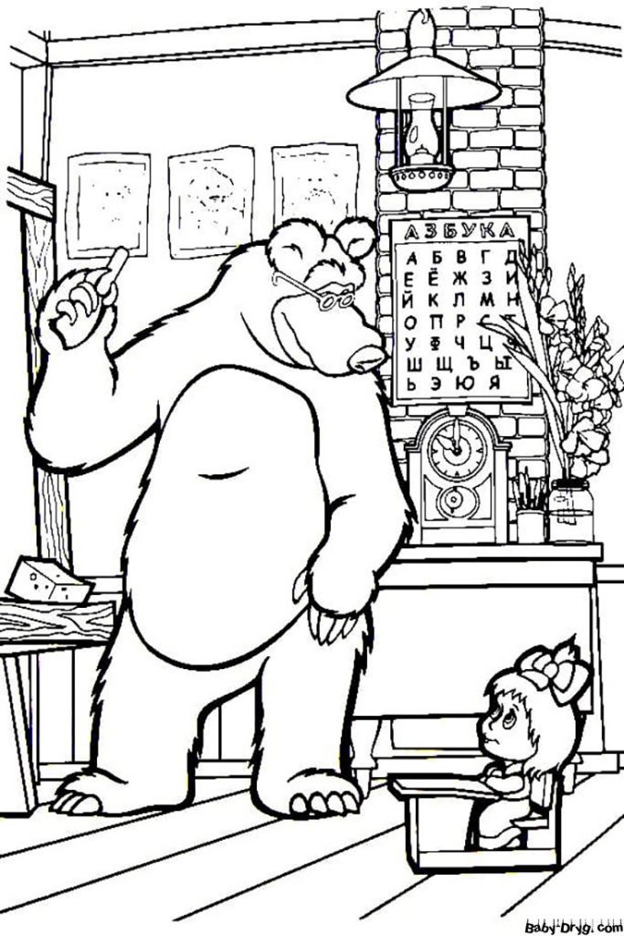 Coloring page Masha and the Bear print out | Coloring Masha and the Bear