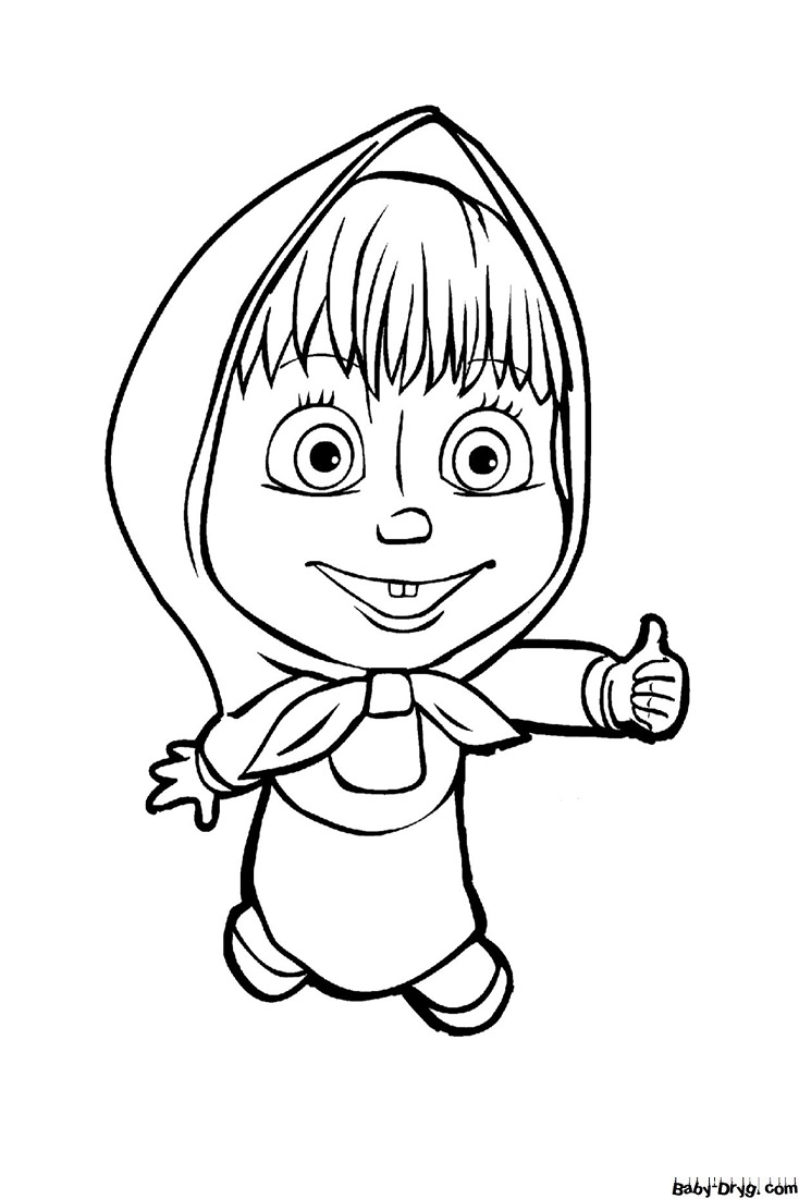 Coloring page Masha is delighted | Coloring Masha and the Bear