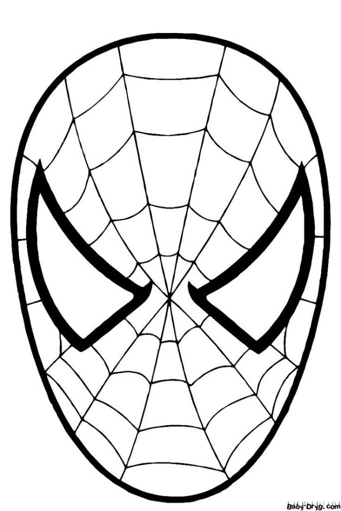 Coloring page Mask Spider-Man | Coloring Spider-Man printout