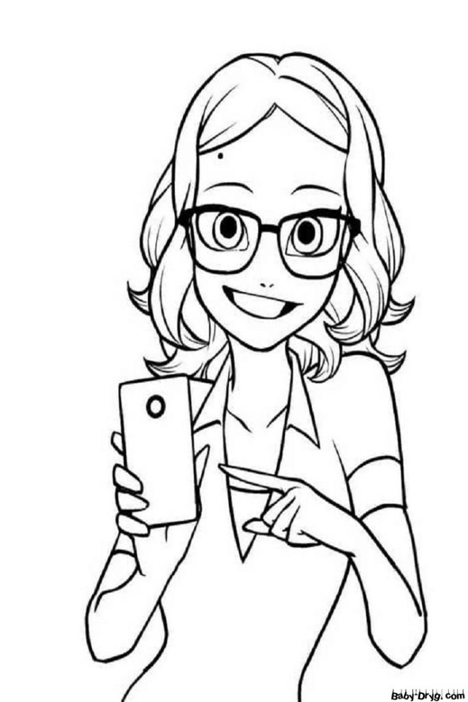 Coloring page Maybe selfies? | Coloring Ladybug and Cat Noir