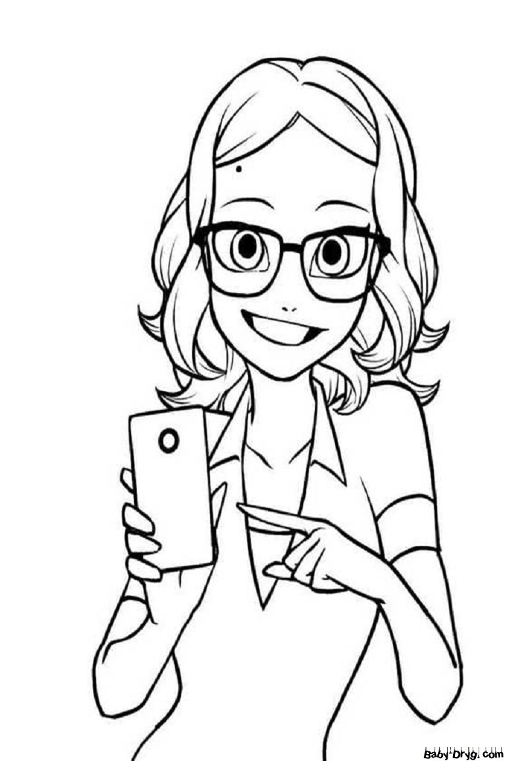 Coloring page Maybe selfies? | Coloring Ladybug and Cat Noir