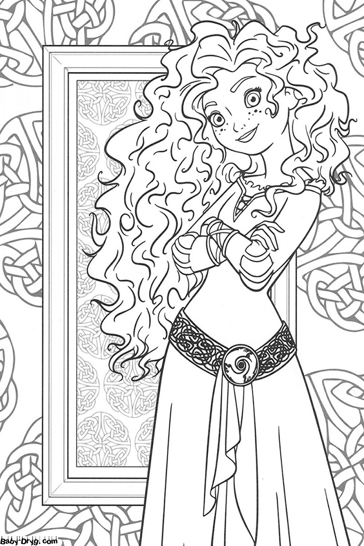 Coloring page Merida | Coloring Princess printout