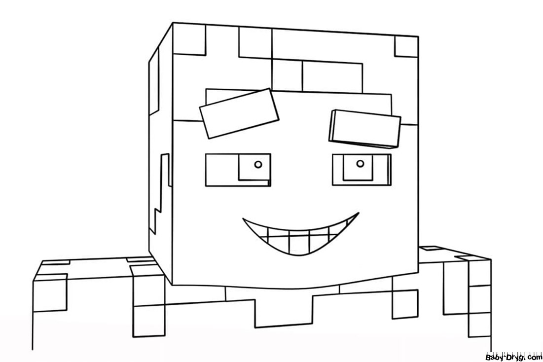 Coloring page Merry Steve | Coloring Minecraft printout