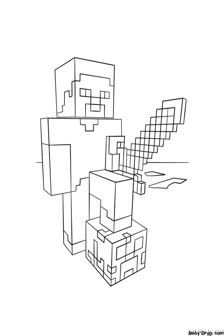 Coloring page Minecraft format a4 | Coloring Minecraft