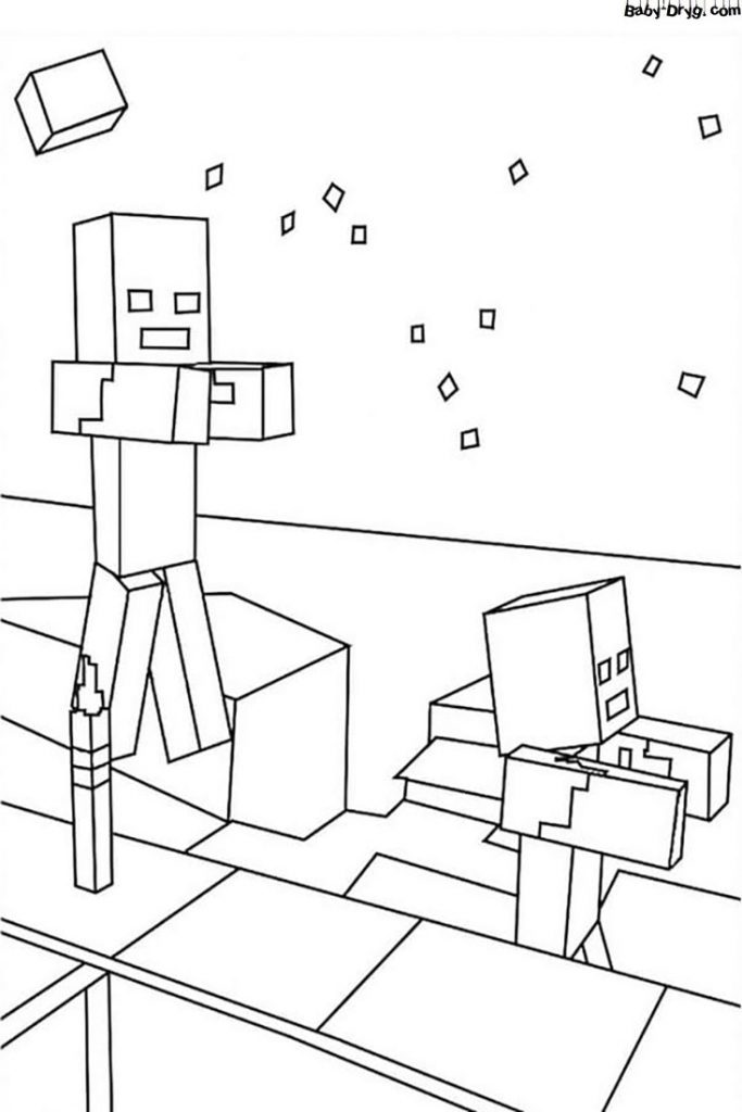 Coloring page Minecraft free | Coloring Minecraft printout