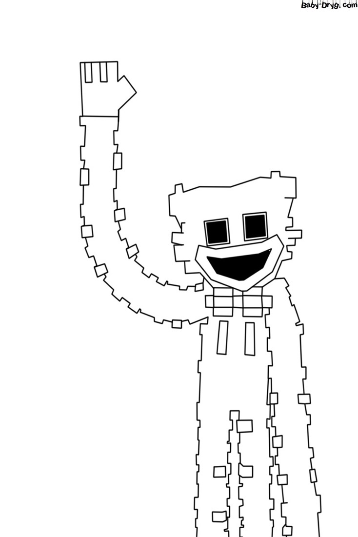 Coloring page Minecraft Huggy Wuggy | Coloring Minecraft