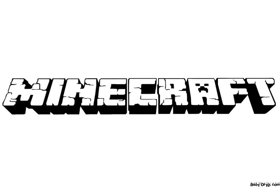 Coloring page Minecraft Logo | Coloring Minecraft printout