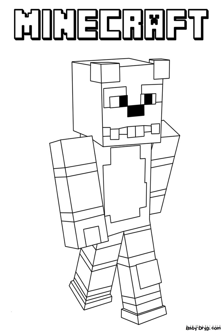 Coloring page Minecraft print free A4 size | Coloring Minecraft
