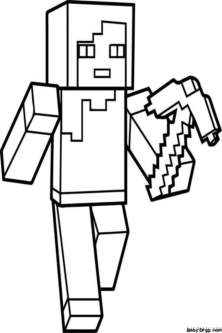 Coloring page Minecraft Steve | Coloring Minecraft printout
