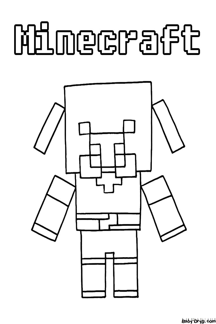 Coloring page Piglin | Coloring Minecraft printout