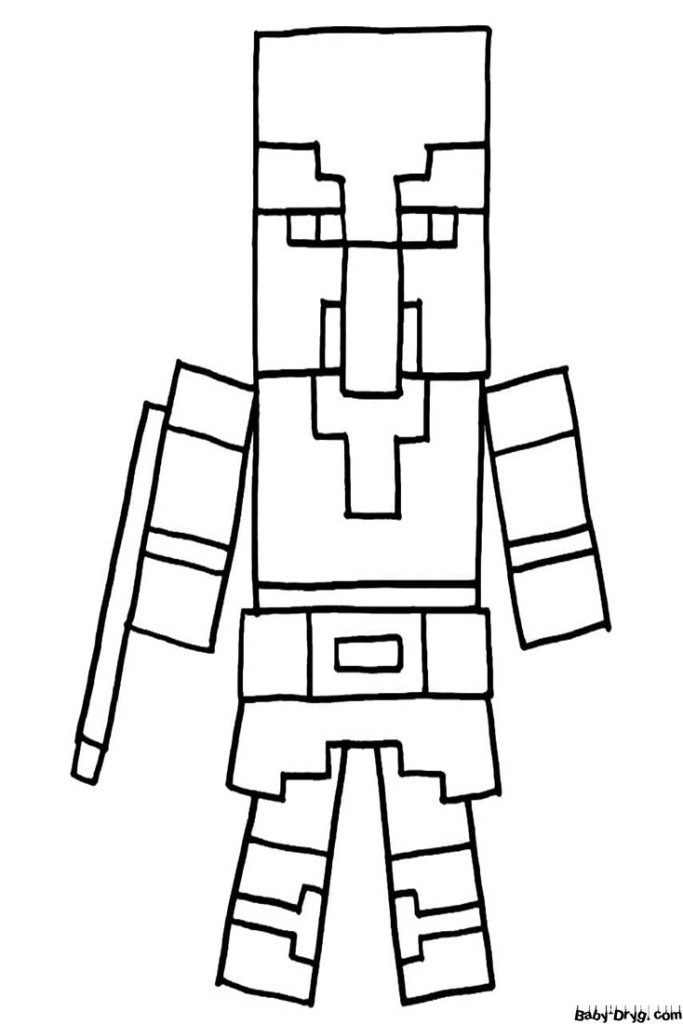 Coloring page Pillager | Coloring Minecraft printout