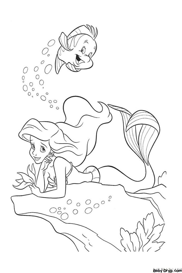 Coloring page Princess Little Mermaid | Coloring Princess