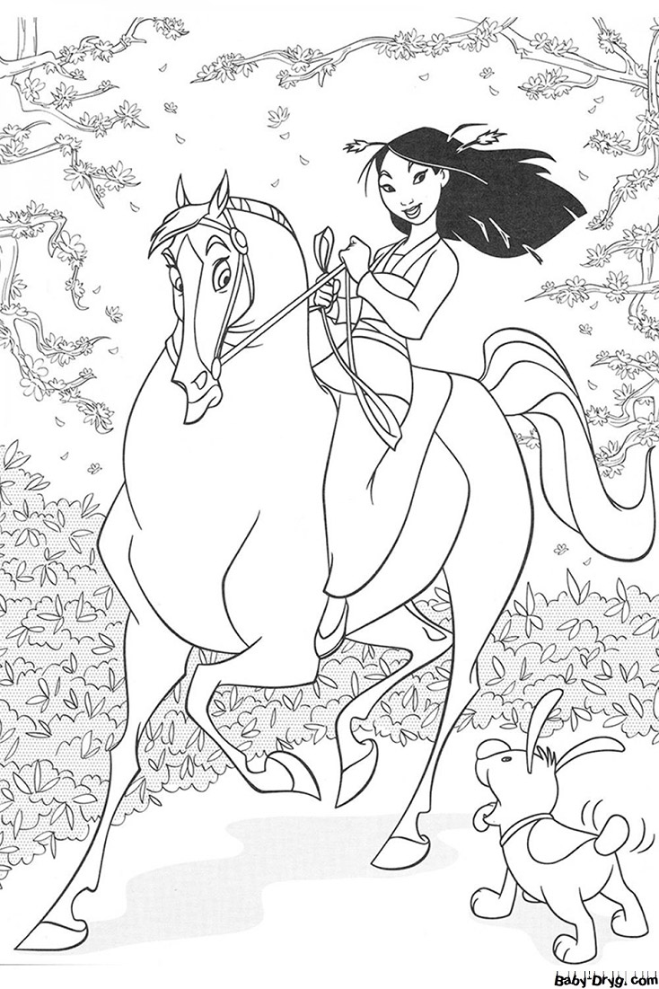 Coloring page Princess Mulan | Coloring Princess printout