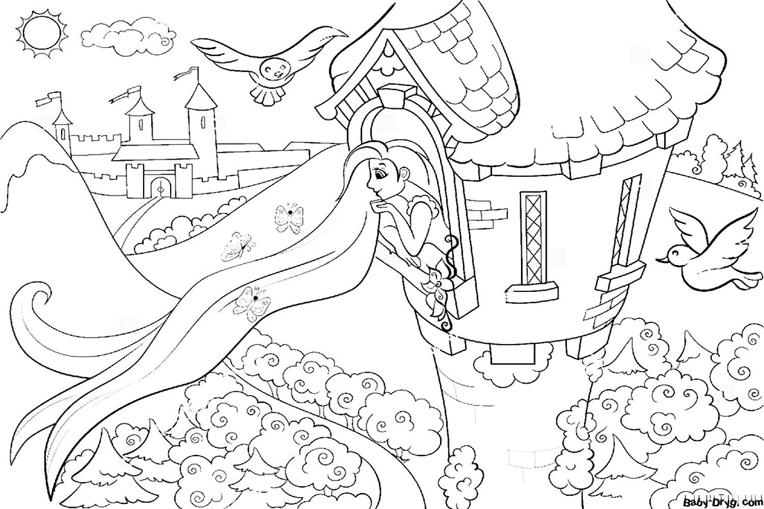 Coloring page Princess print free | Coloring Princess