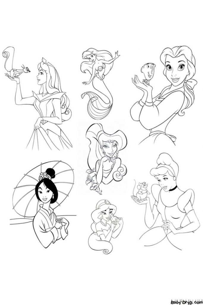 Coloring page Princesses of Disney | Coloring Princess