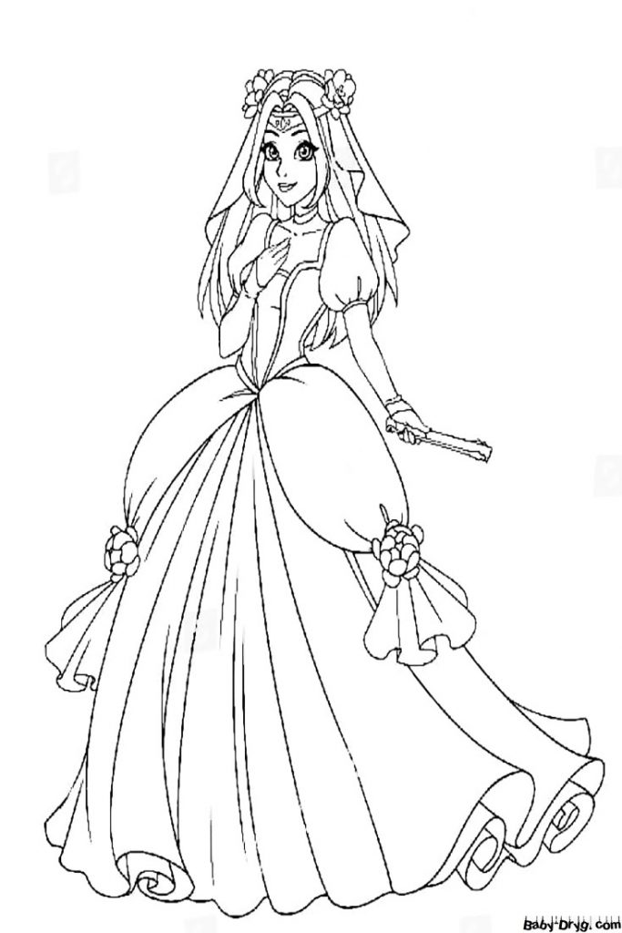 Coloring page Queen at the ball | Coloring Princess