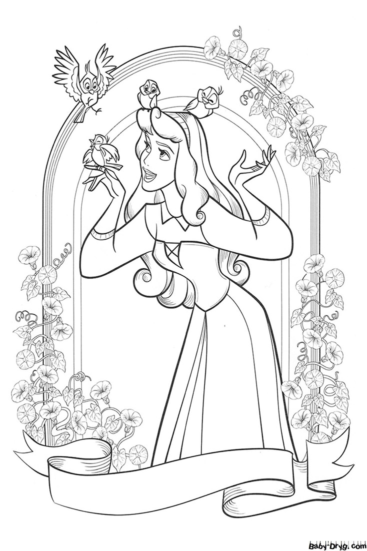 Coloring page Sleeping Beauty | Coloring Princess printout