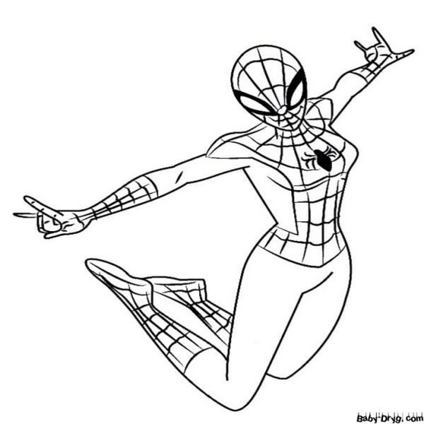 Coloring page Spider-Girl | Coloring Spider-Man printout