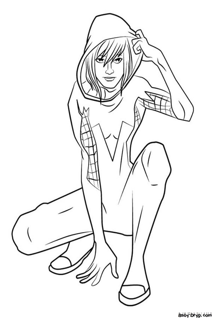 Coloring page Spider Girl | Coloring Spider-Man printout
