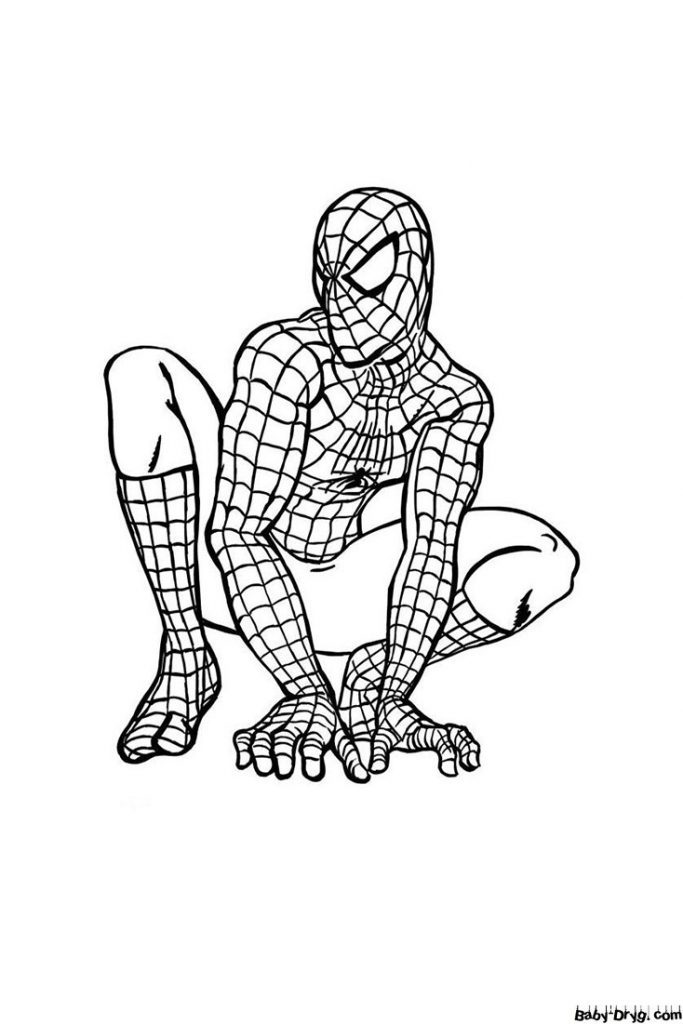 Coloring page Spider-Man A4 | Coloring Spider-Man printout