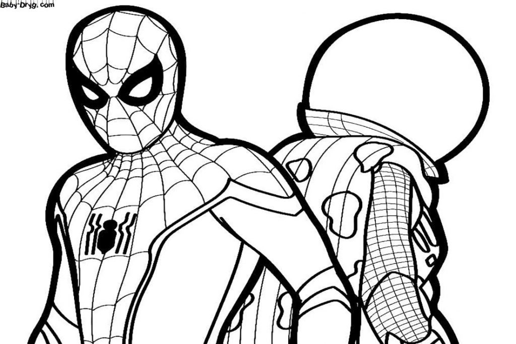 Coloring page Spider-Man and Mysterio | Coloring Spider-Man