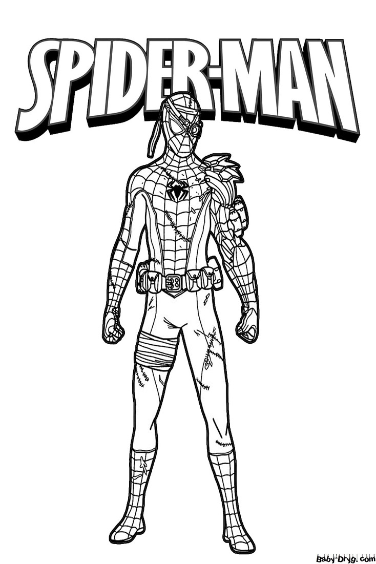 Coloring page Spider-Man Cyborg | Coloring Spider-Man