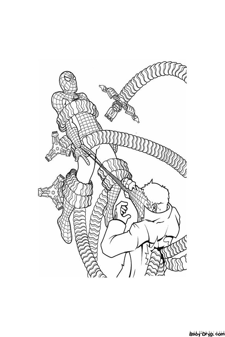 Coloring page Spider-Man free for boys | Coloring Spider-Man