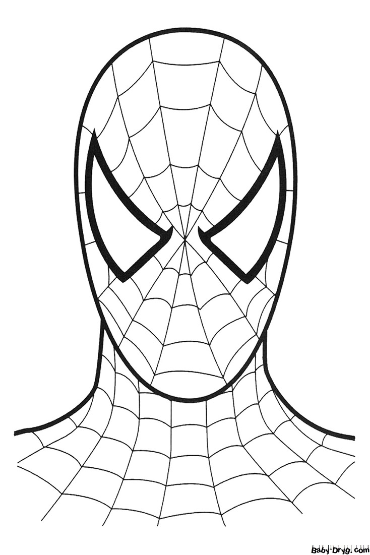 Coloring page Spider-Man Mask | Coloring Spider-Man