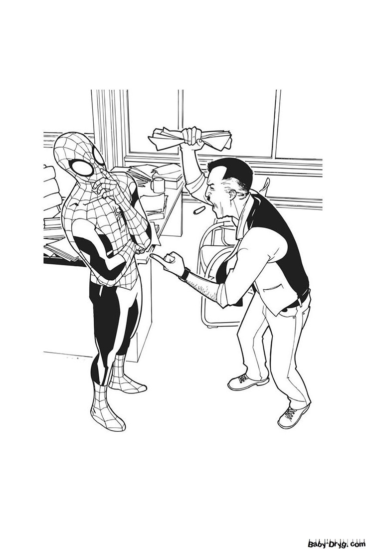 Coloring page Spider-Man print A4 | Coloring Spider-Man