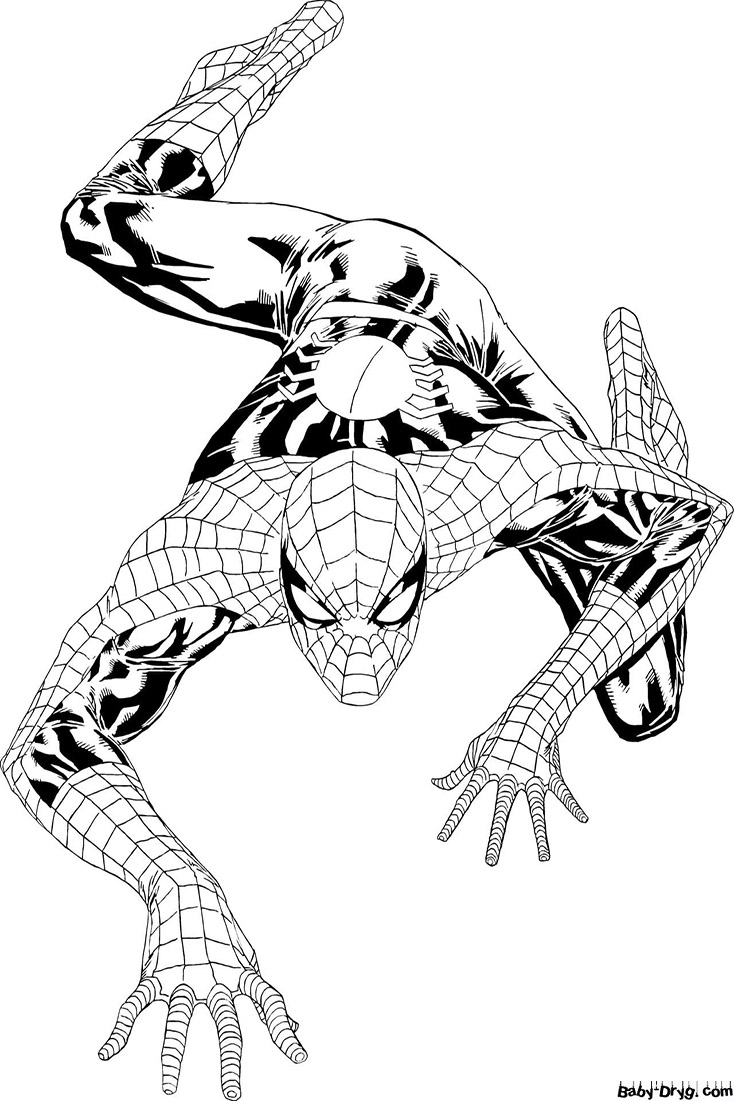Coloring page Spider-Man sneaks | Coloring Spider-Man