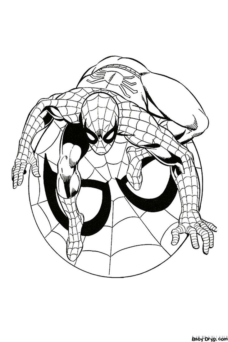 Coloring page Spider-Man symbol | Coloring Spider-Man