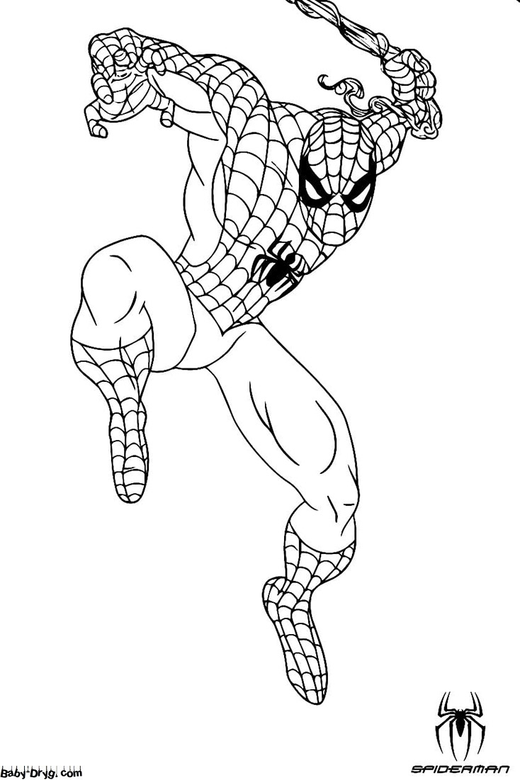 Coloring page Spider-Man to the rescue | Coloring Spider-Man
