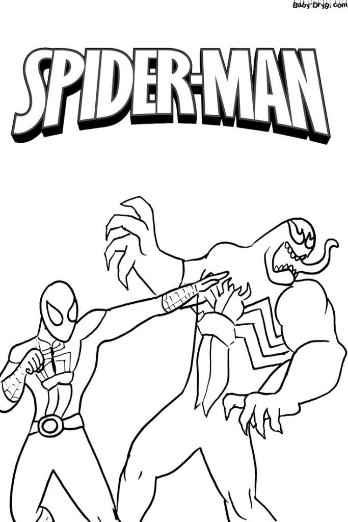 Coloring page Spider-Man vs. Venom | Coloring Spider-Man