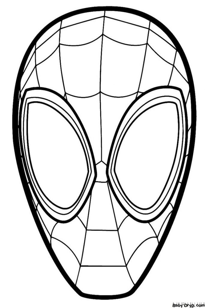 Coloring page SpiderMan Mask | Coloring Spider-Man printout