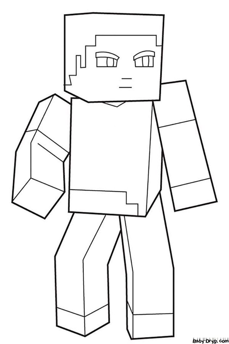 Coloring page Steve looks around | Coloring Minecraft