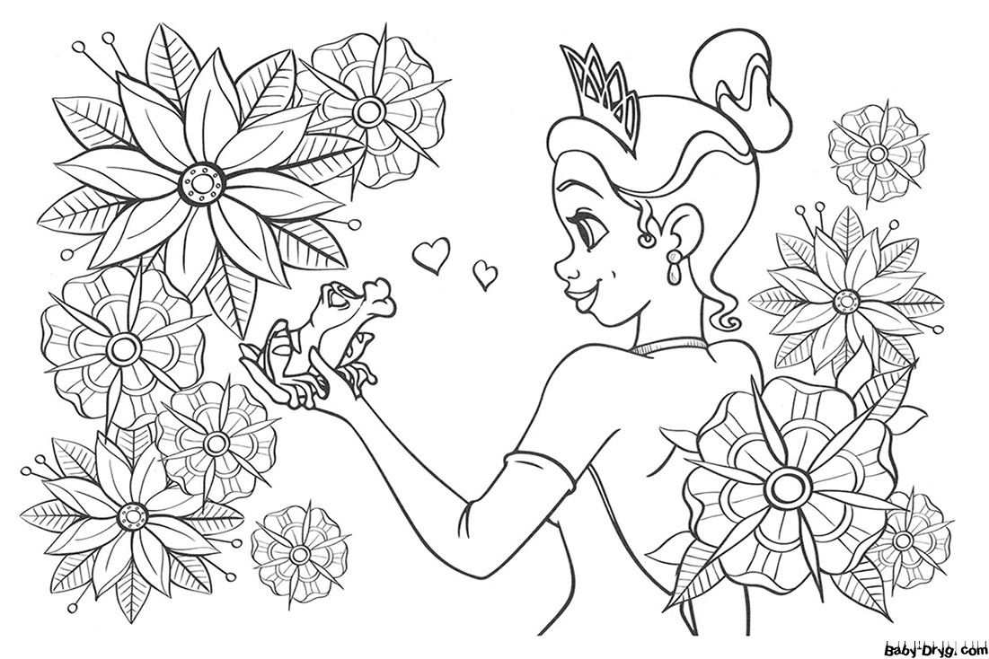 Coloring page Tiana and Naveen | Coloring Princess printout