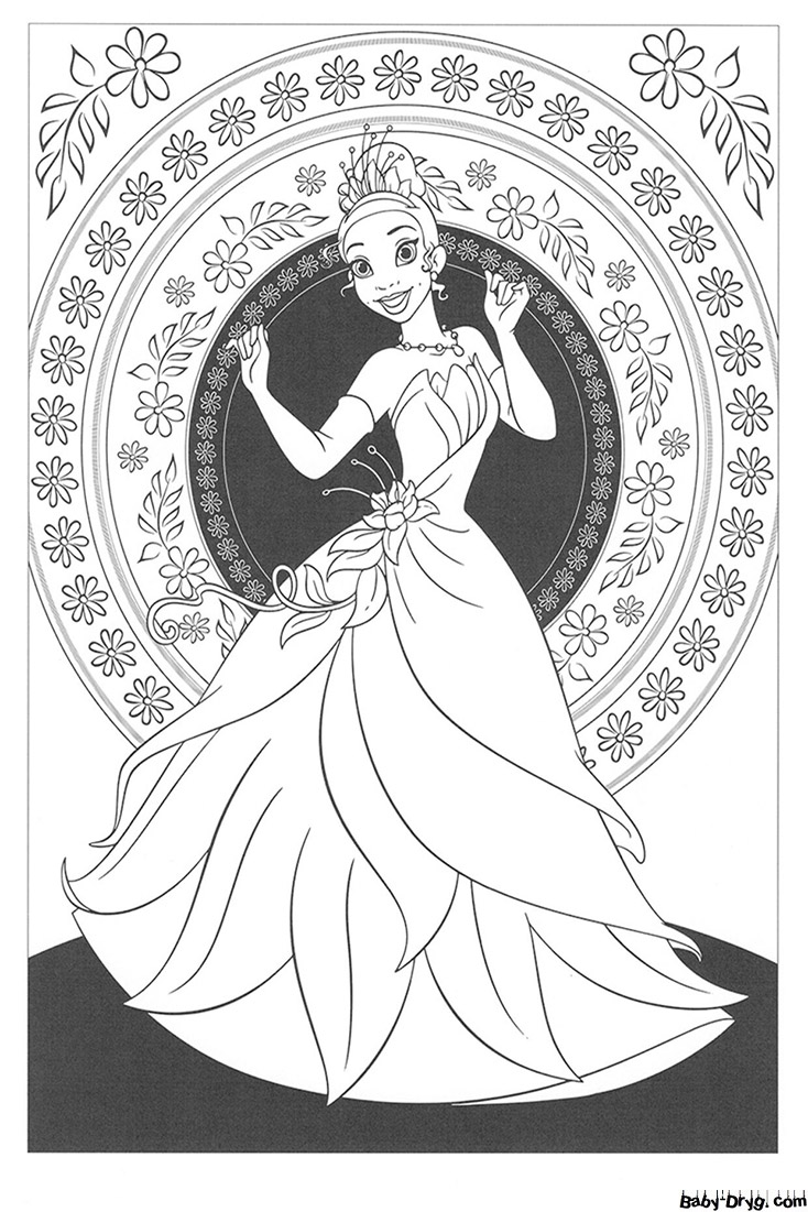 Coloring page Tiana Princess | Coloring Princess printout