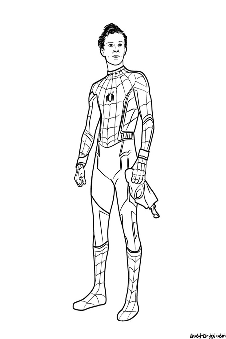 Coloring page Tom Holland | Coloring Spider-Man printout