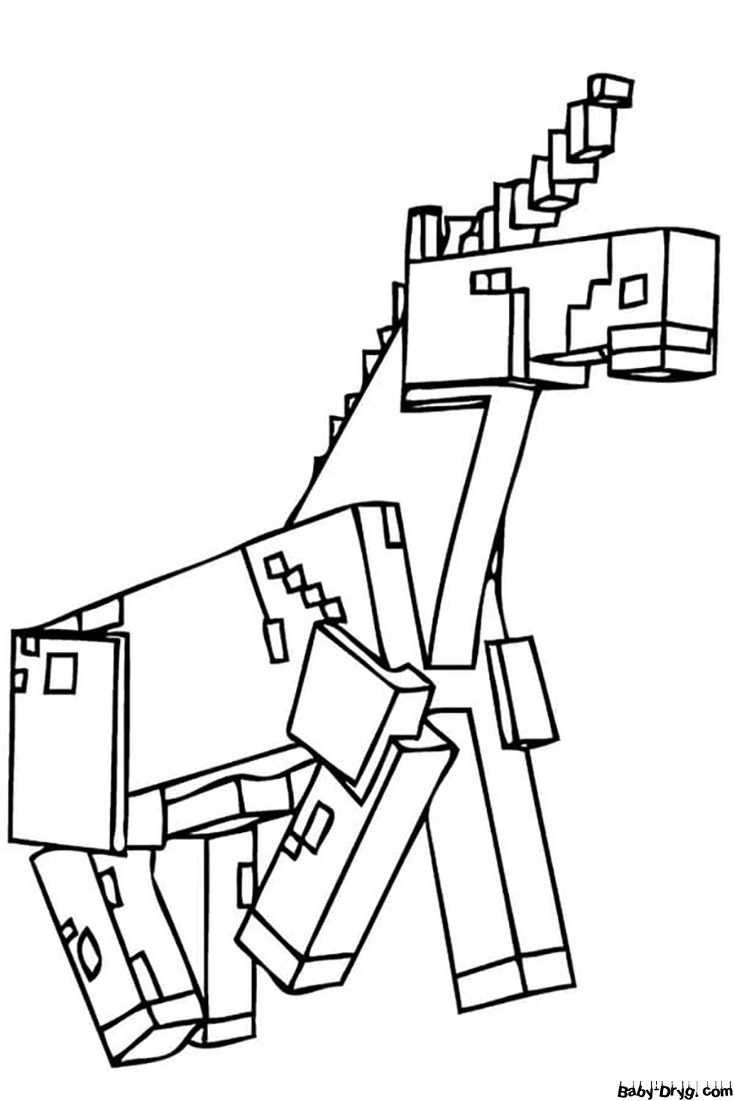 Coloring page Unicorn of Minecraft | Coloring Minecraft