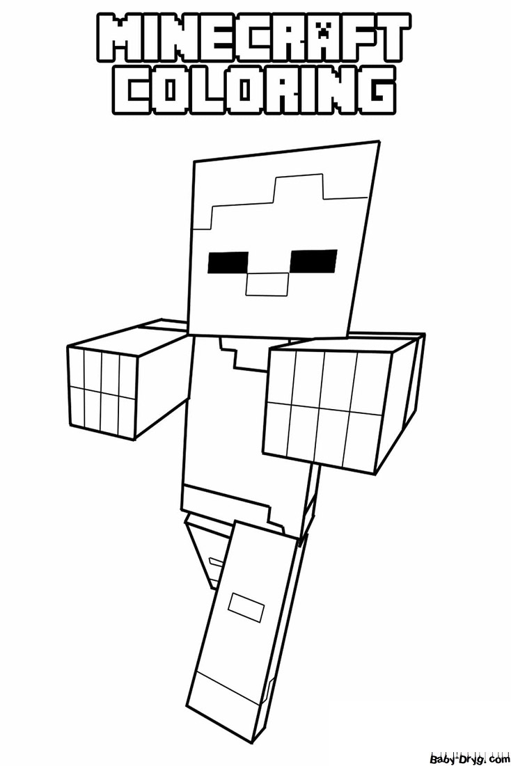 Coloring page zombies | Coloring Minecraft printout