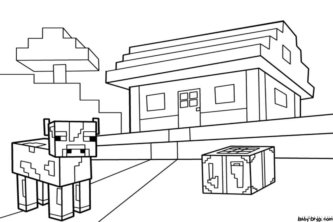 Download a coloring page of Minecraft | Coloring Minecraft