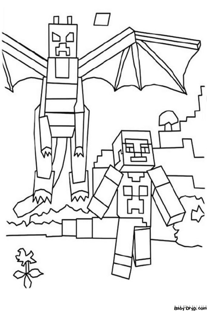 Drawing of Minecraft | Coloring Minecraft printout