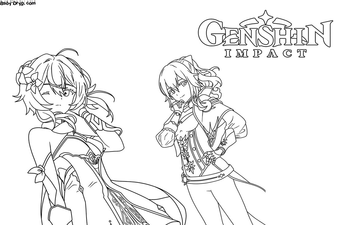 Genshin Characters | Coloring Genshin Impact printout