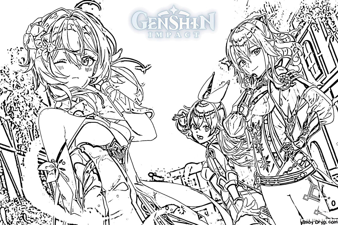 Genshin Impact anime characters | Coloring Genshin Impact