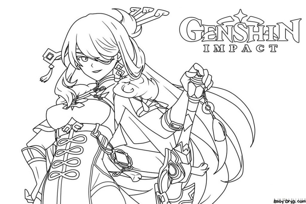 Genshin picture download | Coloring Genshin Impact printout