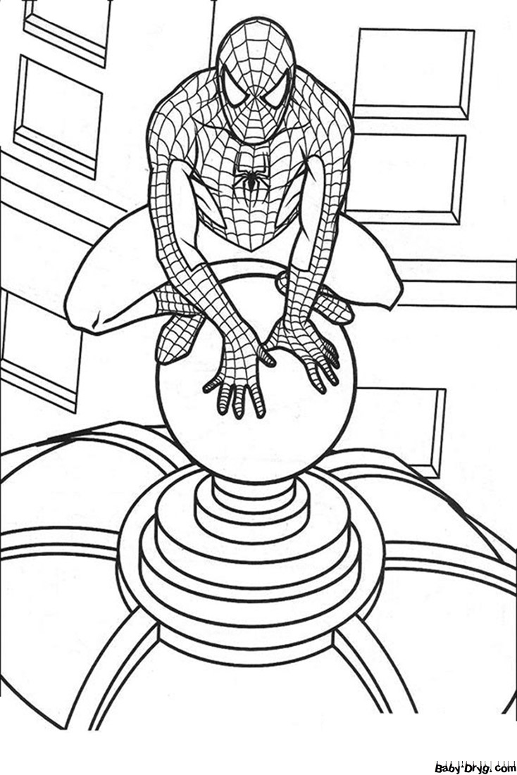 Light drawing of Spider-Man | Coloring Spider-Man printout
