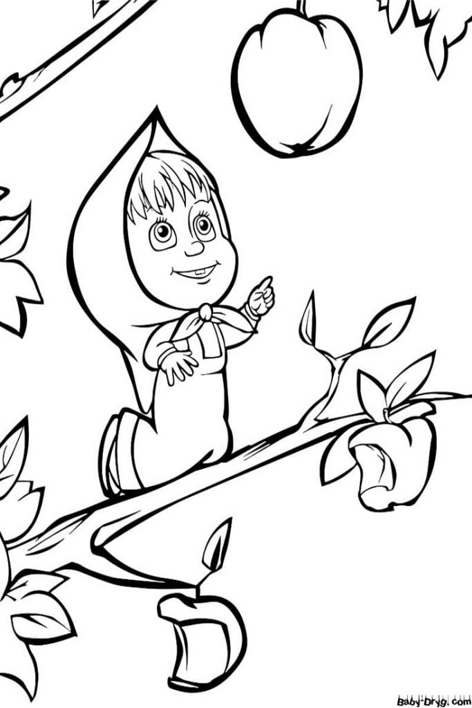 Masha and the Bear coloring page for children to print out | Coloring Masha and the Bear