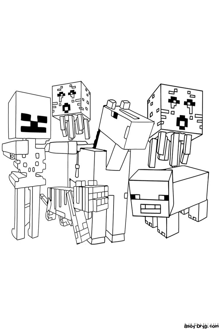 Minecraft Coloring page print free A4 | Coloring Minecraft