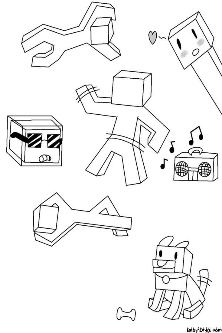 Minecraft drawing | Coloring Minecraft printout