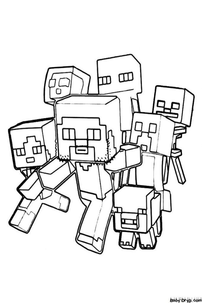 Pictures of Minecraft characters | Coloring Minecraft